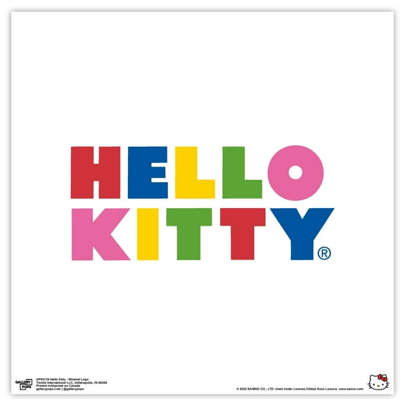 Gallery Pops Hello Kitty - Minimal Logo Wall Art, Unframed Version, 12" x 12"