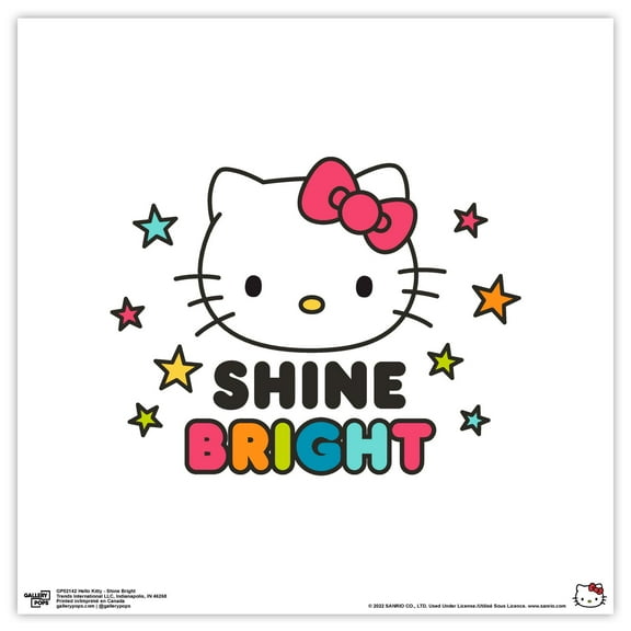 Gallery Pops Hello Kitty - Shine Bright Wall Art, Unframed Version, 12" x 12"