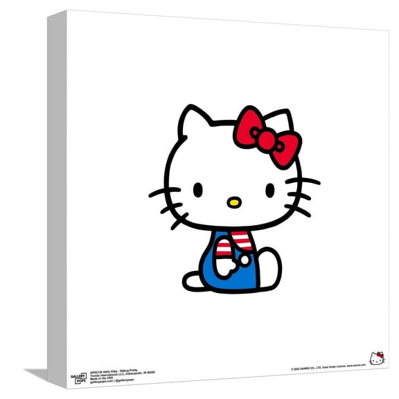 Gallery Pops Hello Kitty - Sitting Pretty Canvas Wall Art, Unframed Version, 12" x 12"