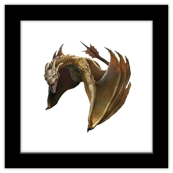 Gallery Pops House of the Dragon: Season 2 - Syrax Dragon Wall Art, Black Framed Version, 12" x 12"