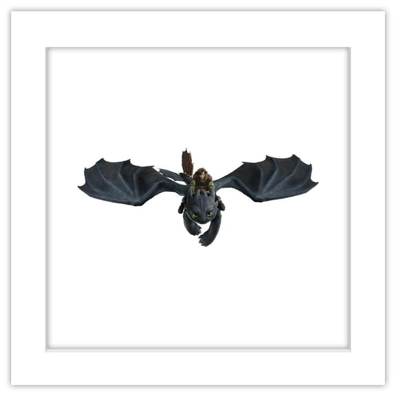 Gallery Pops How To Train Your Dragon - Hiccup and Toothless Flying High Wall Art, White Framed Version, 12" x 12"
