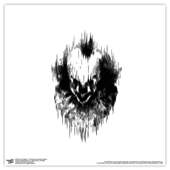 Gallery Pops IT Chapter Two - Pennywise Scanline Graphic Wall Art, Unframed Version, 12" x 12"