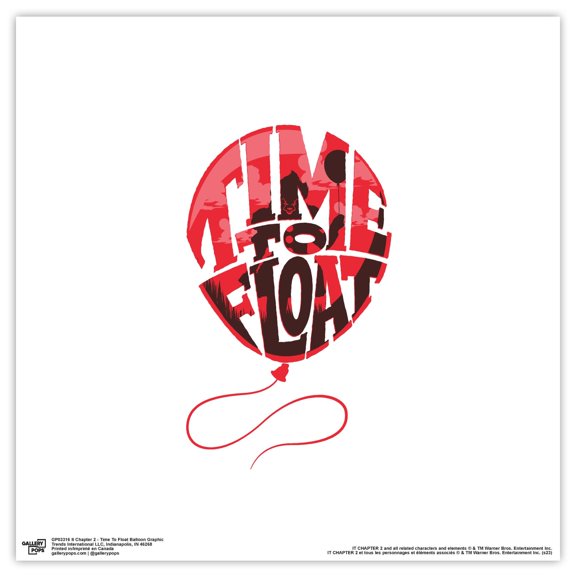 Gallery Pops IT Chapter Two - Time To Float Balloon Graphic Wall Art, Unframed Version, 12" x 12"