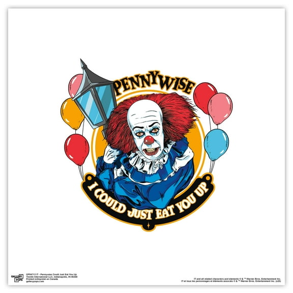 Gallery Pops IT - Pennywise Could Just Eat You Up Wall Art, Unframed Version, 12" x 12"