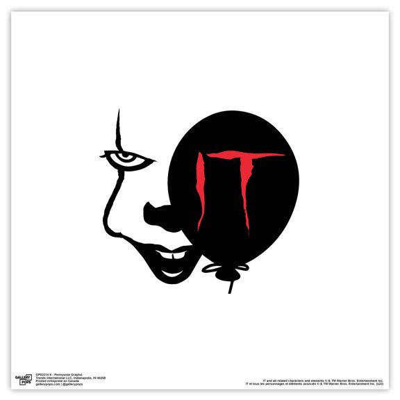 Gallery Pops IT - Pennywise Graphic Wall Art, Unframed Version, 12" x 12"