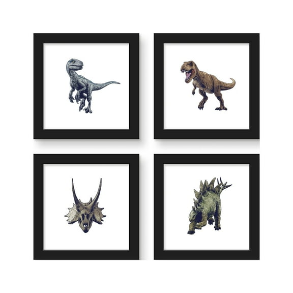 Gallery Pops Jurassic World - Park Wall Art Bundle (4-Pack), Black Framed Version, 12" x 12"