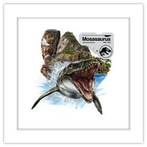 Gallery Pops Jurassic World: Rebirth (2025) - Mosasaurus Wall Art, White Framed Version, 12" x 12"