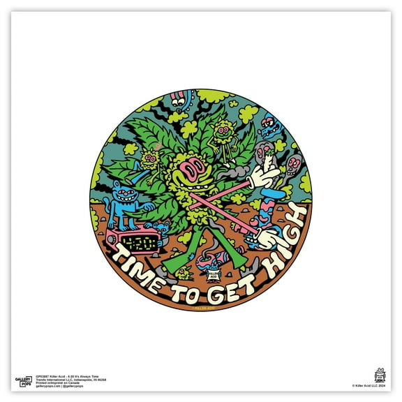 Gallery Pops Killer Acid - 4:20 It's Always Time Wall Art, Unframed Version, 12" x 12"