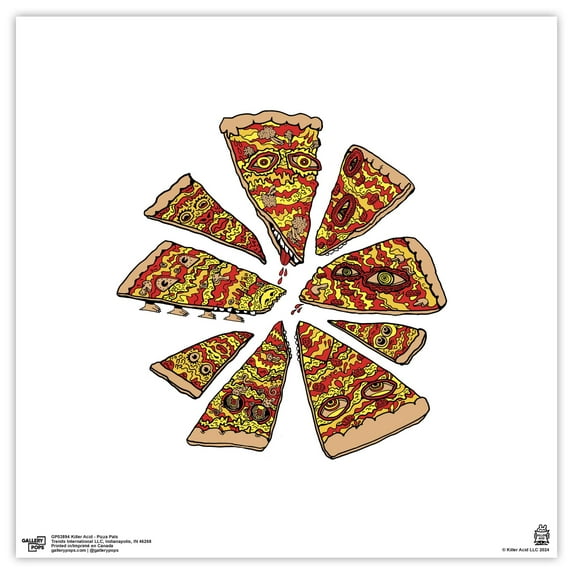 Gallery Pops Killer Acid - Pizza Pals Wall Art, Unframed Version, 12" x 12"