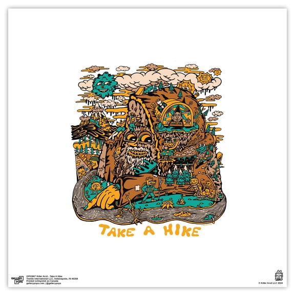 Gallery Pops Killer Acid - Take A Hike Wall Art, Unframed Version, 12" x 12"