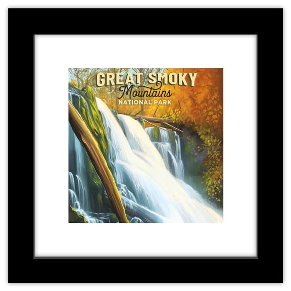 Gallery Pops Lantern Press - Great Smoky Mountains National Park Tennessee Wall Art, Black Framed Version, 12" x 12"