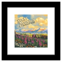 Gallery Pops Lantern Press - Rocky Mountain National Park Colorado Wall Art, Black Framed Version, 12" x 12"