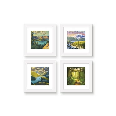 Gallery Pops Lantern Press - US National Parks Pacific Northwest Wall Art Bundle (4-Pack)