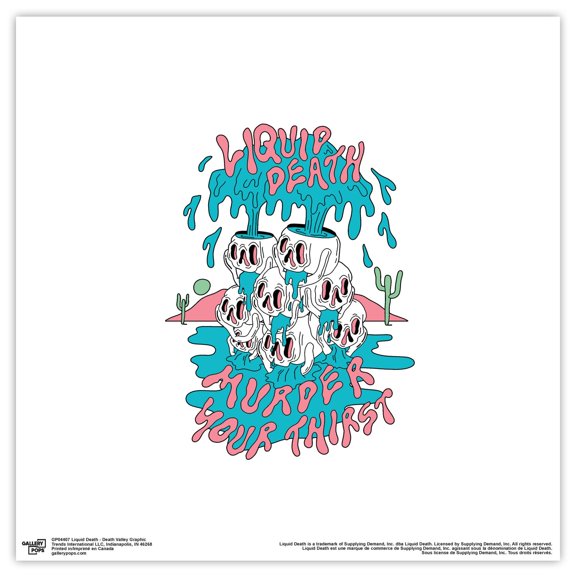 Gallery Pops Liquid Death - Death Valley Graphic Wall Art, Unframed Version, 12" x 12"