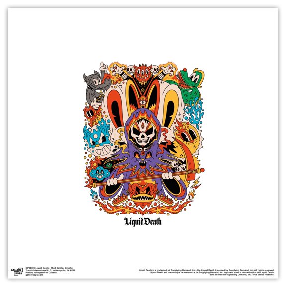 Gallery Pops Liquid Death - Mind Splitter Graphic Wall Art, Unframed Version, 12" x 12"