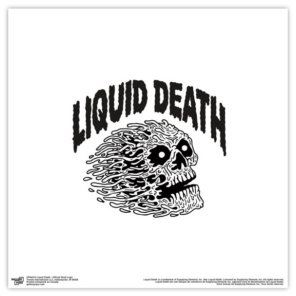 Gallery Pops Liquid Death - Official Skull Logo Wall Art, Unframed Version, 12" x 12"