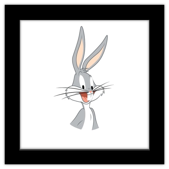 Gallery Pops Looney Tunes - Classic Bugs Bunny Portrait Wall Art, Black Framed Version, 12" x 12"