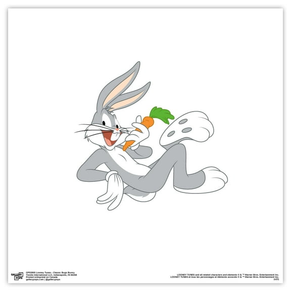 Gallery Pops Looney Tunes - Classic Bugs Bunny Wall Art, Unframed Version, 12" x 12"