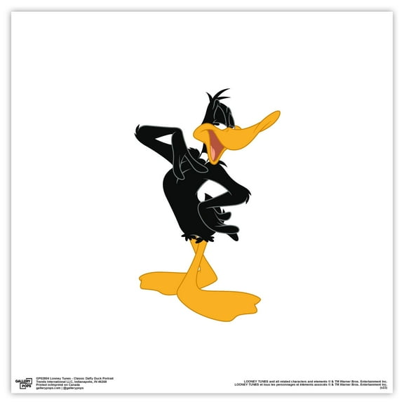 Gallery Pops Looney Tunes - Classic Daffy Duck Portrait Wall Art, Unframed Version, 12" x 12"
