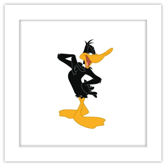 Gallery Pops Looney Tunes - Classic Daffy Duck Portrait Wall Art, White Framed Version, 12" x 12"