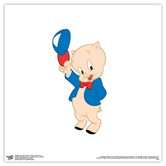 Gallery Pops Looney Tunes - Classic Porky Pig Wall Art, Unframed Version, 12" x 12"