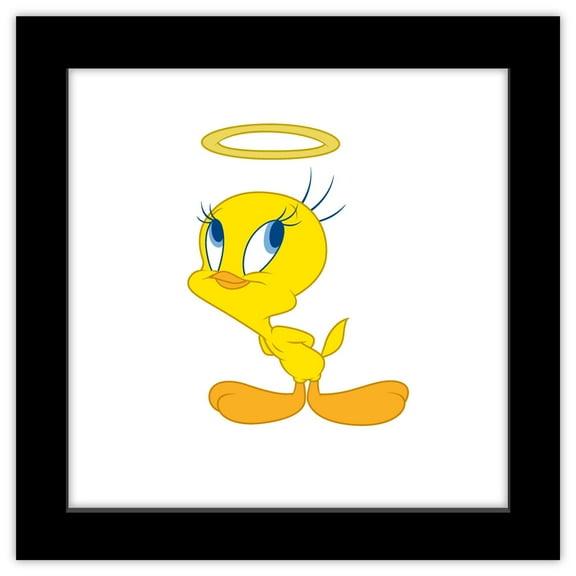 Gallery Pops Looney Tunes - Classic Tweety Bird Angel Wall Art, Black Framed Version, 12" x 12"