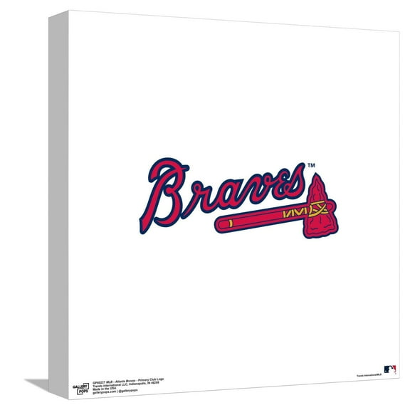 Gallery Pops MLB Atlanta Braves - Primary Club Logo Canvas Wall Art, Unframed Version, 12" x 12"