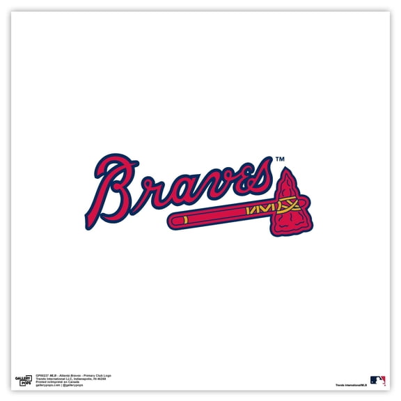Gallery Pops MLB Atlanta Braves - Primary Club Logo Wall Art, Unframed Version, 12" x 12"