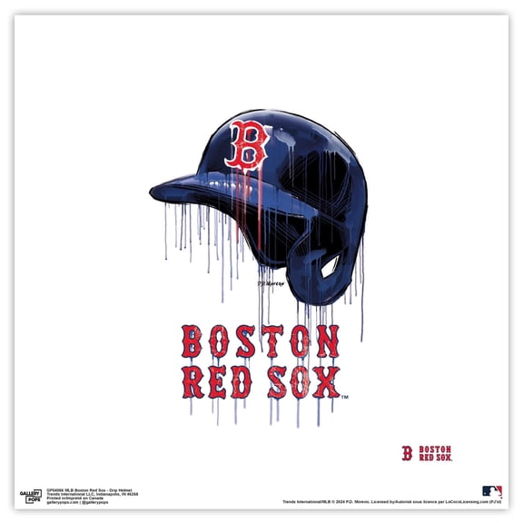 Gallery Pops MLB Boston Red Sox - Drip Helmet Wall Art, Unframed Version, 12" x 12"