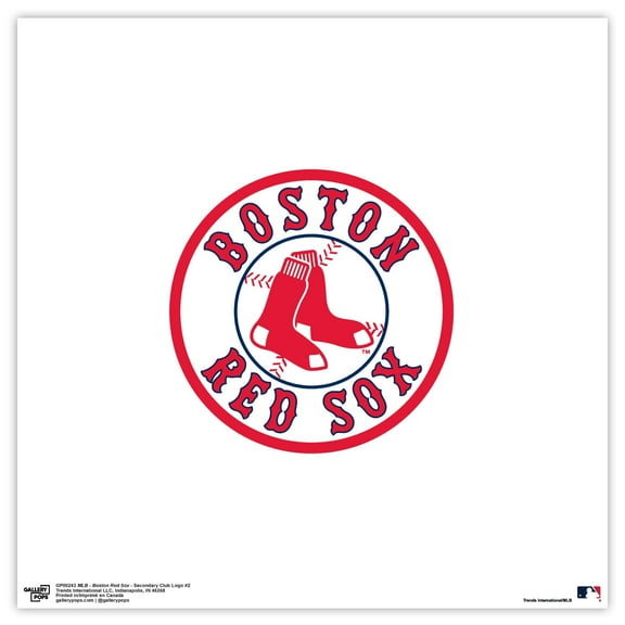 Gallery Pops MLB Boston Red Sox - Secondary Club Logo #2 Wall Art, Unframed Version, 12" x 12"