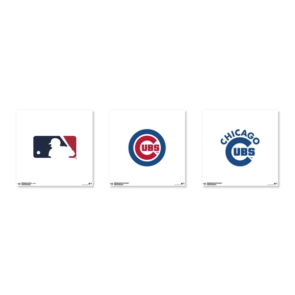 Gallery Pops MLB - Chicago Cubs - Team Wall Art Bundle (3-Pack), Unframed Version, 12" x 12"