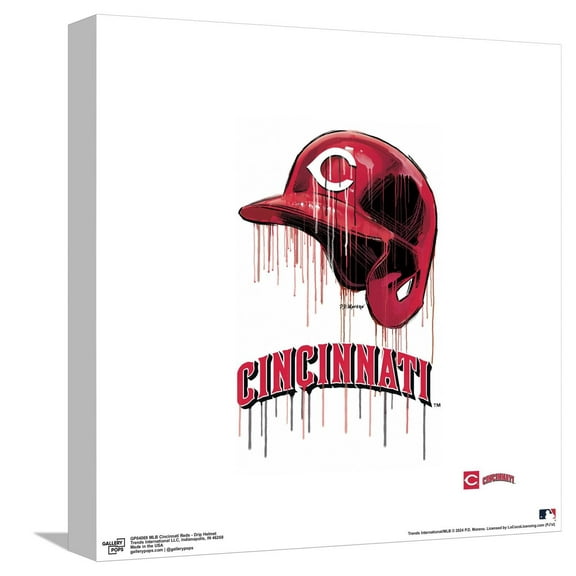 Gallery Pops MLB Cincinnati Reds - Drip Helmet Canvas Wall Art, Unframed Version, 12" x 12"