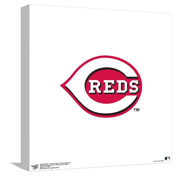 Gallery Pops MLB Cincinnati Reds - Primary Club Logo Canvas Wall Art, Unframed Version, 12" x 12"