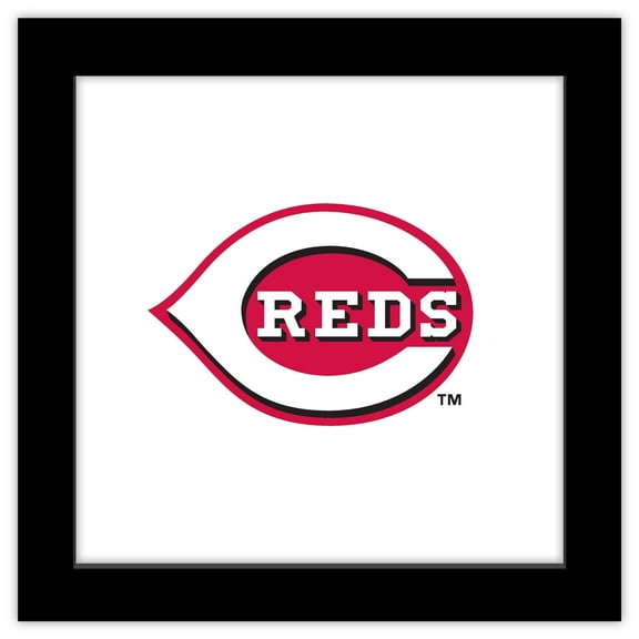 Gallery Pops MLB Cincinnati Reds - Primary Club Logo Wall Art, Black Framed Version, 12" x 12"