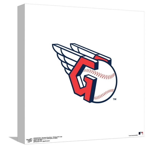 Gallery Pops MLB Cleveland Guardians - Primary Club Logo Canvas Wall Art, Unframed Version, 12" x 12"