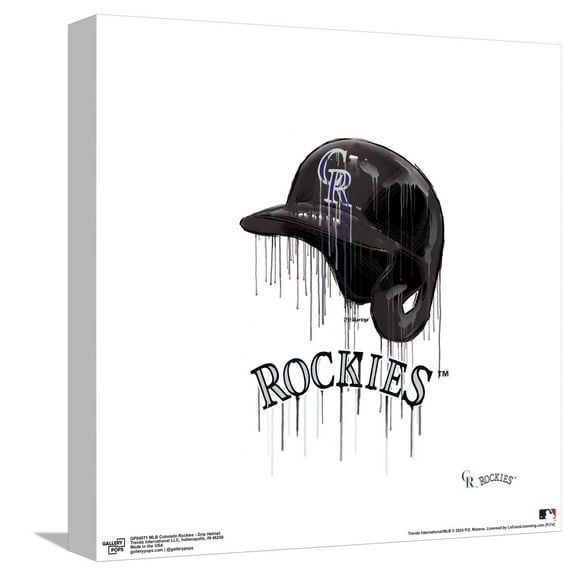 Gallery Pops MLB Colorado Rockies - Drip Helmet Canvas Wall Art, Unframed Version, 12" x 12"