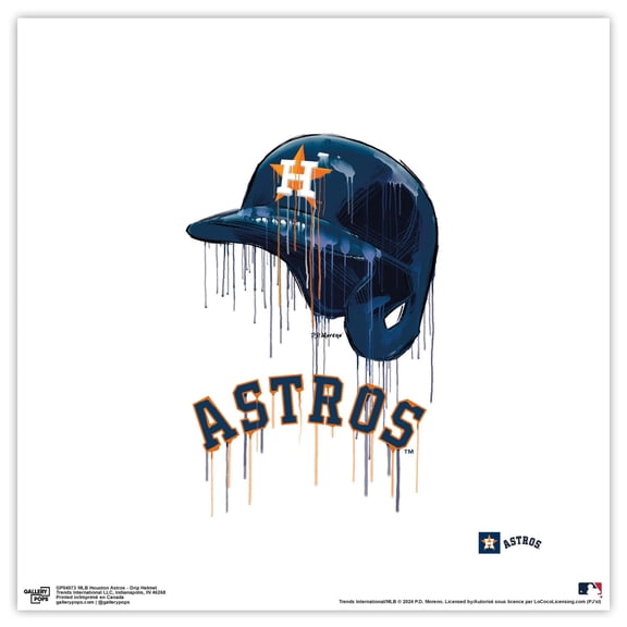 Gallery Pops MLB Houston Astros - Drip Helmet Wall Art, Unframed Version, 12" x 12"
