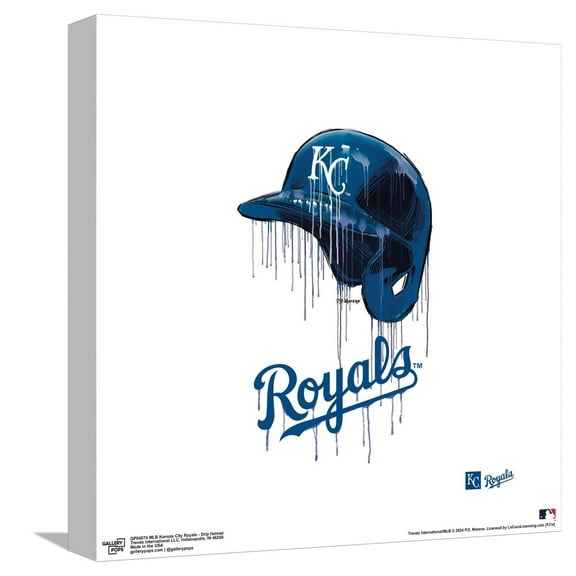 Gallery Pops MLB Kansas City Royals - Drip Helmet Canvas Wall Art, Unframed Version, 12" x 12"