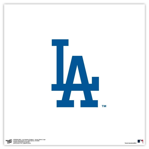 Gallery Pops MLB Los Angeles Dodgers - Jersey Sleeve Logo Wall Art, Unframed Version, 12" x 12"