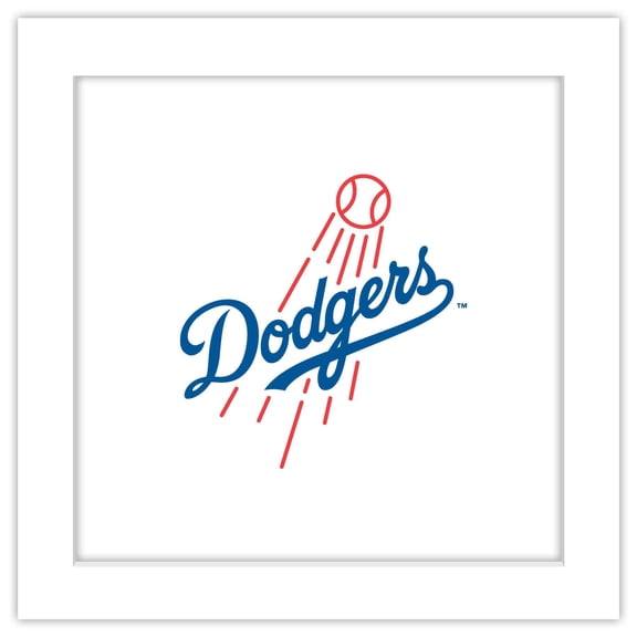 Gallery Pops MLB Los Angeles Dodgers - Primary Club Logo Wall Art, White Framed Version, 12" x 12"
