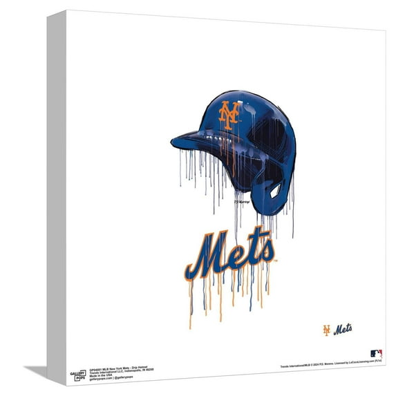 Gallery Pops MLB New York Mets - Drip Helmet Canvas Wall Art, Unframed Version, 12" x 12"