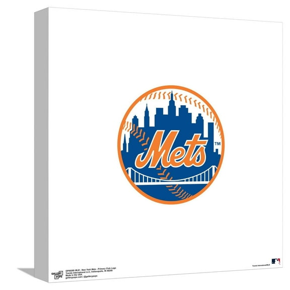 Gallery Pops MLB New York Mets - Primary Club Logo Canvas Wall Art, Unframed Version, 12" x 12"