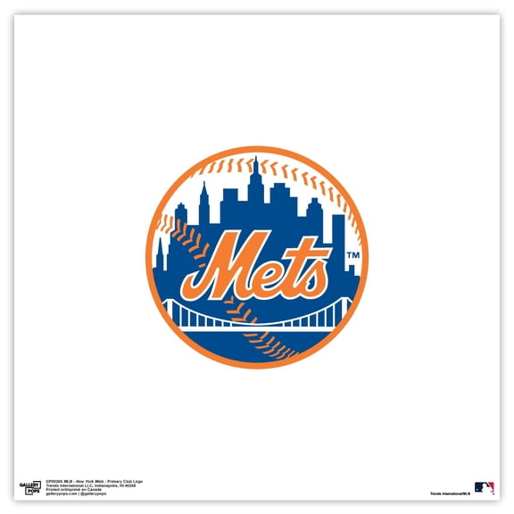 Gallery Pops MLB New York Mets - Primary Club Logo Wall Art, Unframed Version, 12" x 12"