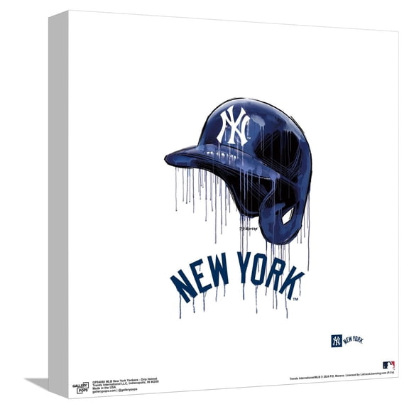 Gallery Pops MLB New York Yankees - Drip Helmet Canvas Wall Art, Unframed Version, 12" x 12"