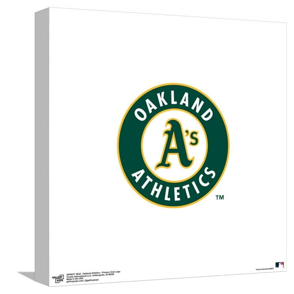 Gallery Pops MLB Oakland Athletics - Primary Club Logo Canvas Wall Art, Unframed Version, 12" x 12"