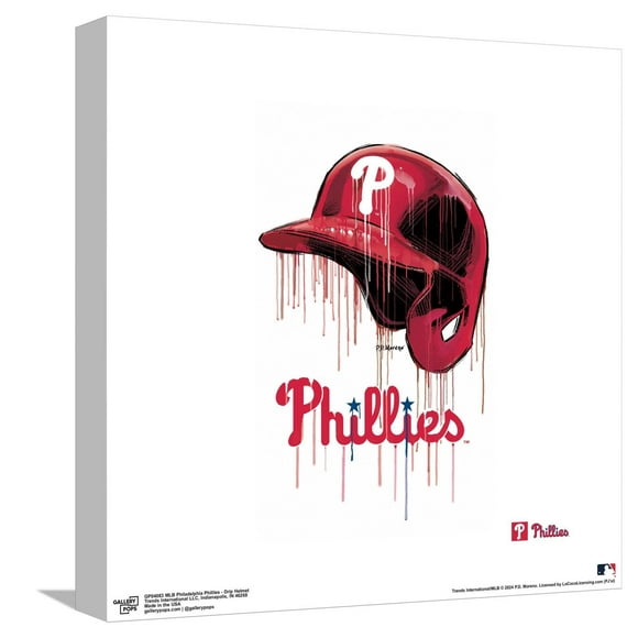 Gallery Pops MLB Philadelphia Phillies - Drip Helmet Canvas Wall Art, Unframed Version, 12" x 12"