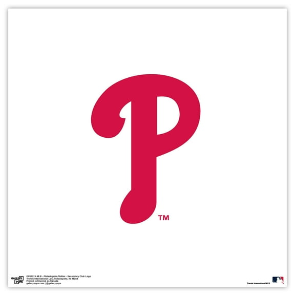 Gallery Pops MLB Philadelphia Phillies - Secondary Club Logo Wall Art, Unframed Version, 12" x 12"