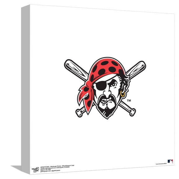 Gallery Pops MLB Pittsburgh Pirates - Miscellaneous Logo Canvas Wall Art, Unframed Version, 12" x 12"