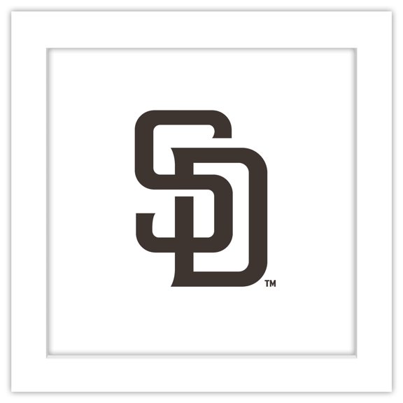 Gallery Pops MLB San Diego Padres - Primary Club Logo Wall Art, White Framed Version, 12" x 12"