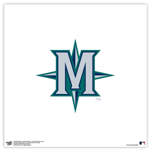 Gallery Pops MLB Seattle Mariners - Additional Club Logo Wall Art, Unframed Version, 12" x 12"